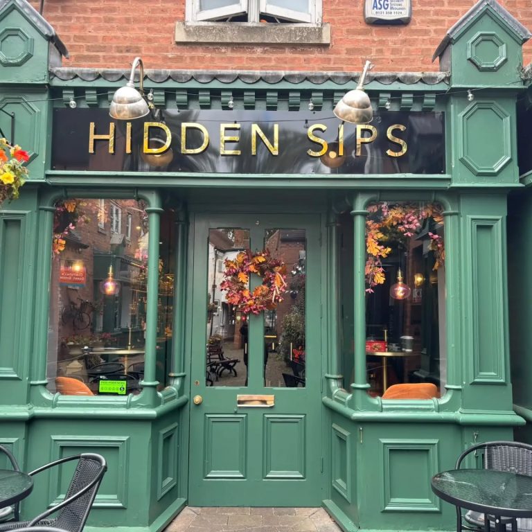 Hidden Sips cocktail bar shopfront on Walkers Way, Wombourne