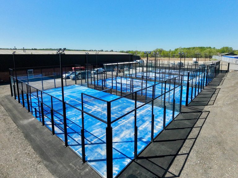 The four outdoor padel courts at Wombourne Padel